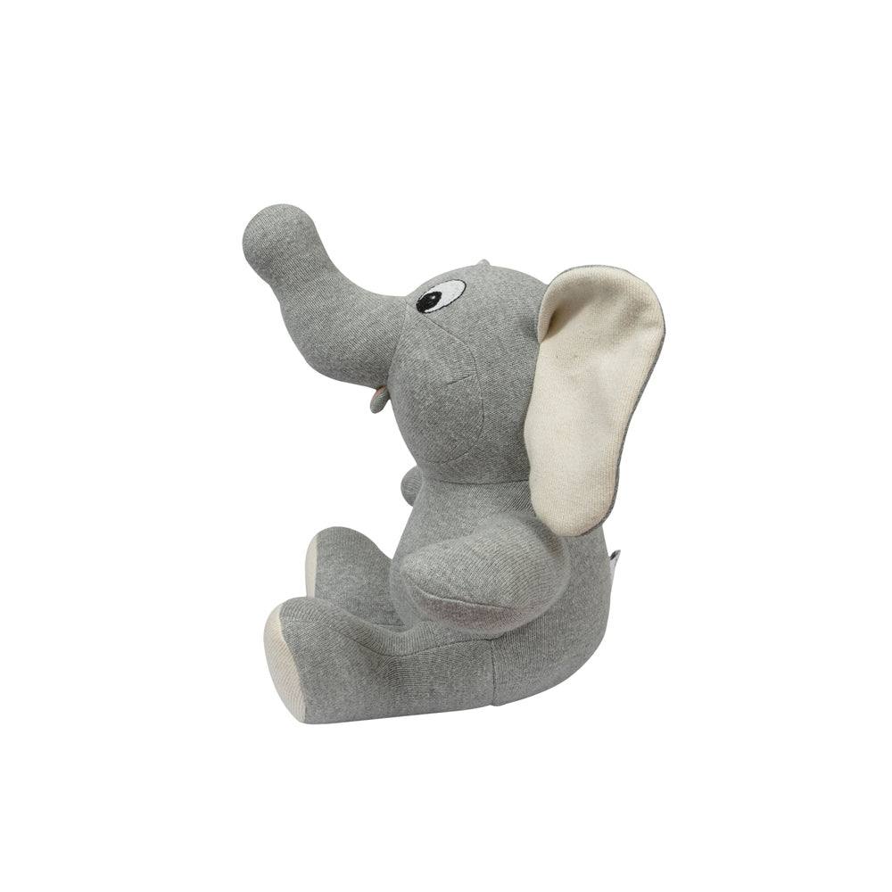 Pomme Knitted Soft Toy - Grey Baby Elephant