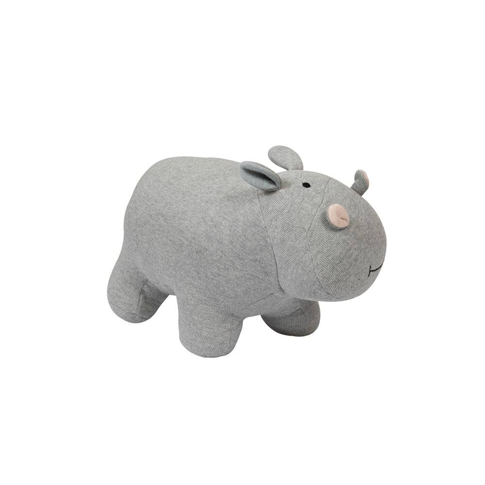 Pomme Knitted Soft Toy - Grey Hippo