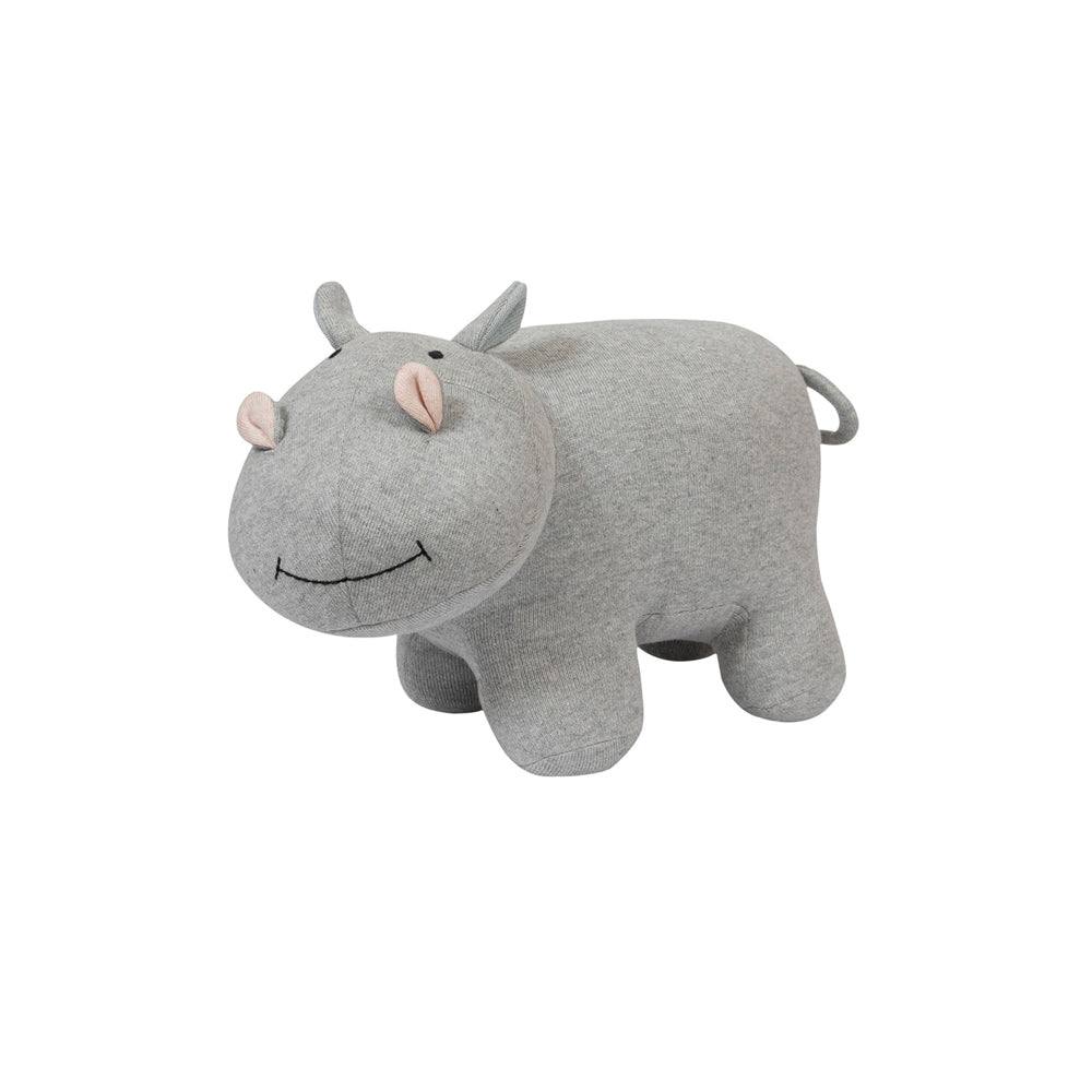 Pomme Knitted Soft Toy - Grey Hippo