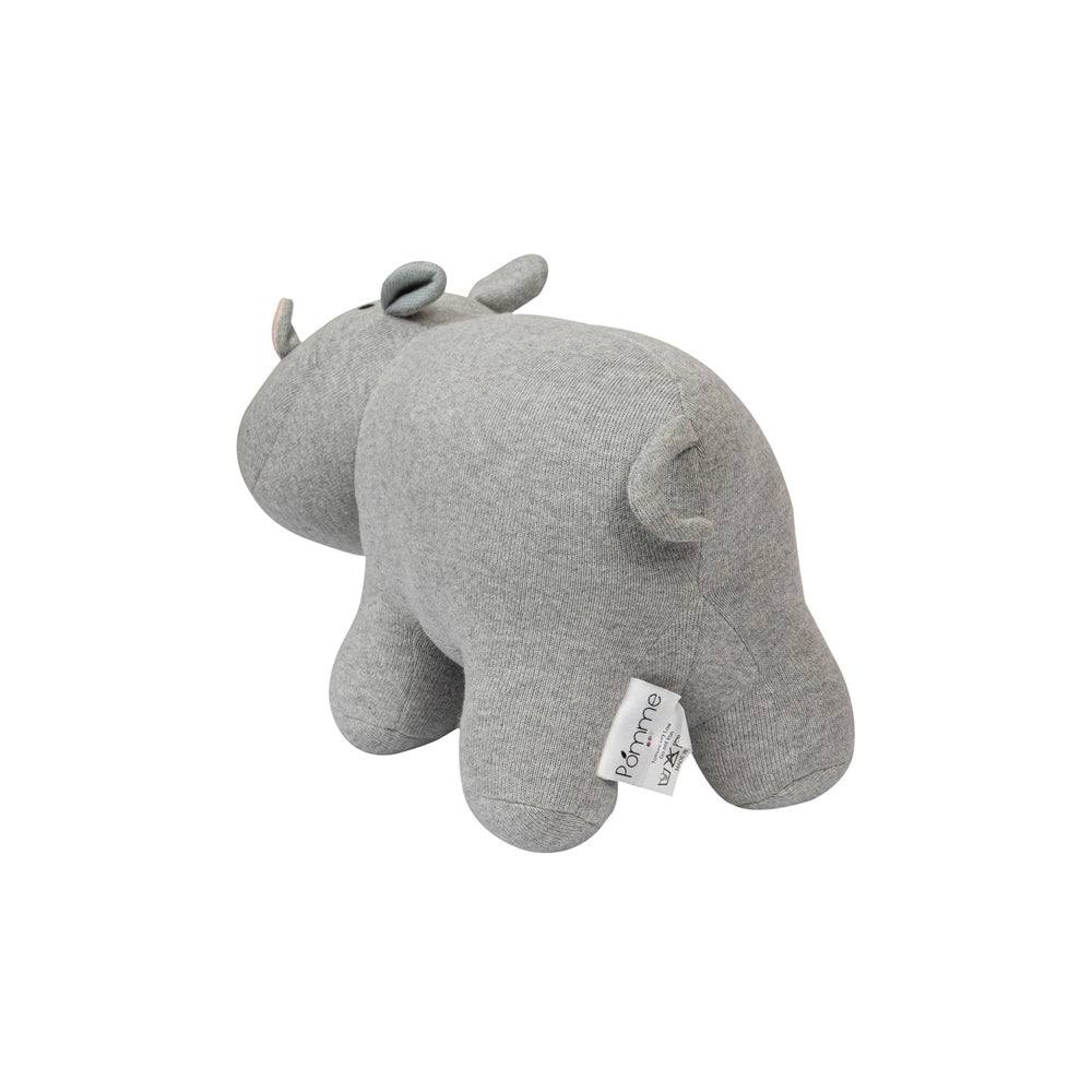 Pomme Knitted Soft Toy - Grey Hippo