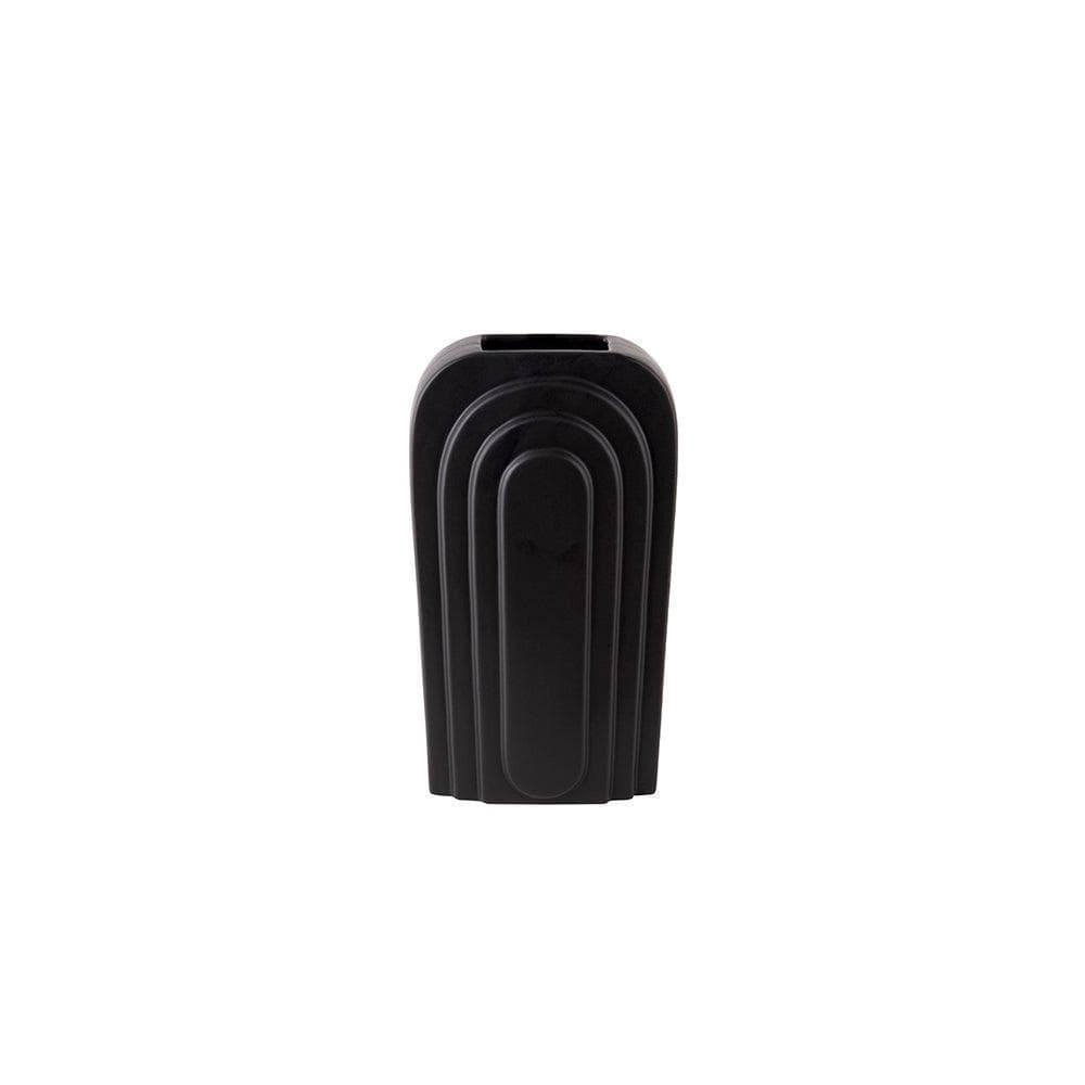 Present Time Arc Ceramic Vase Small - Matte Black