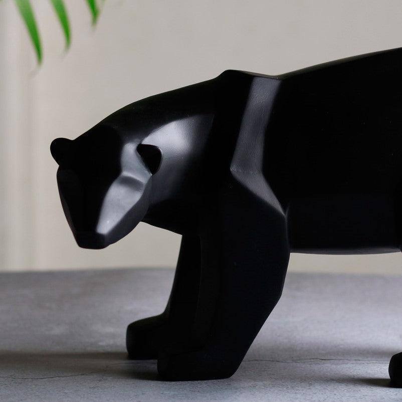 Present Time Bear Faceted Sculpture Large - Black