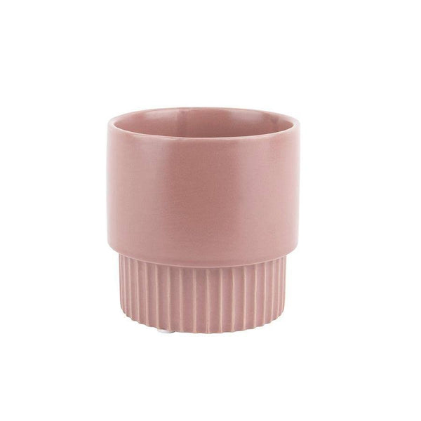 Present Time Ribbed Plant Pot Medium - Faded Pink – Modern Quests