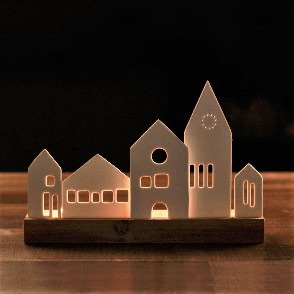 Rader Germany City Lights Decorative Sculpture with Tealight Holders