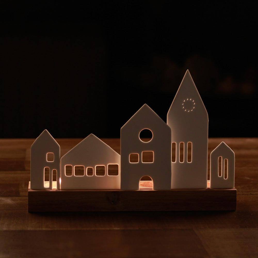 Rader Germany City Lights Decorative Sculpture with Tealight Holders