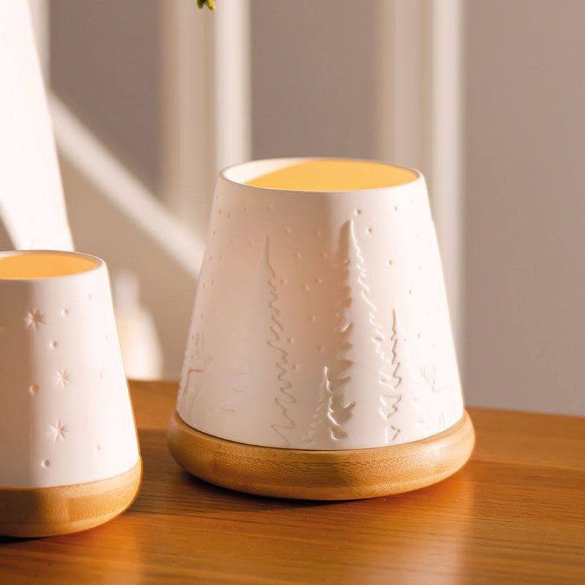 Rader Germany Embossed Lantern with Wooden Base - Forest
