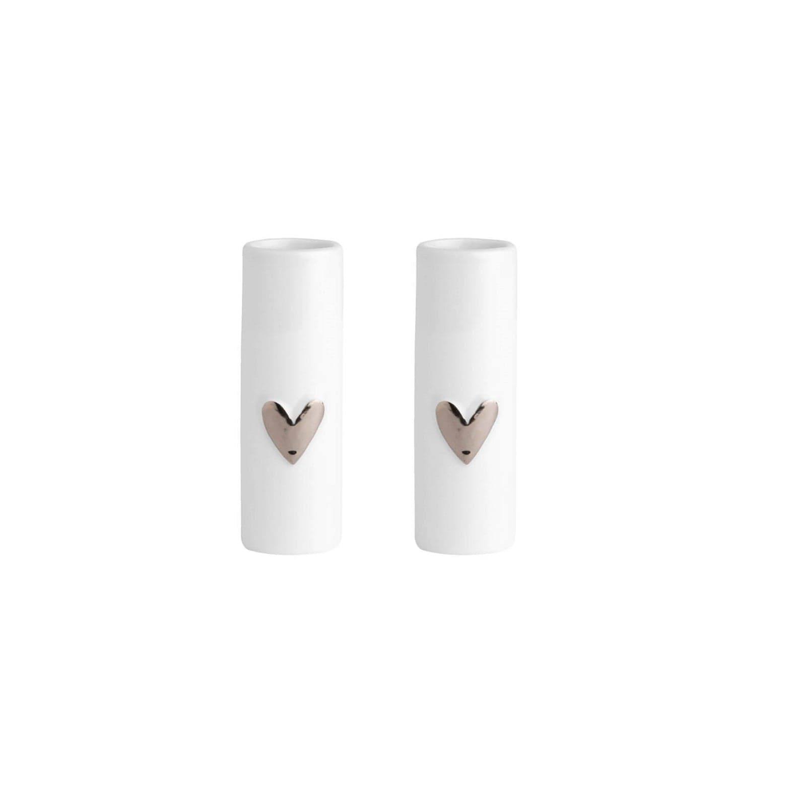 Rader Germany Heart Mini Vases, Set of 2 - Silver