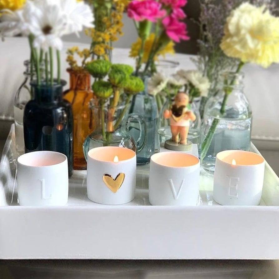 Rader Germany Love Tealight Holders, Set of 4