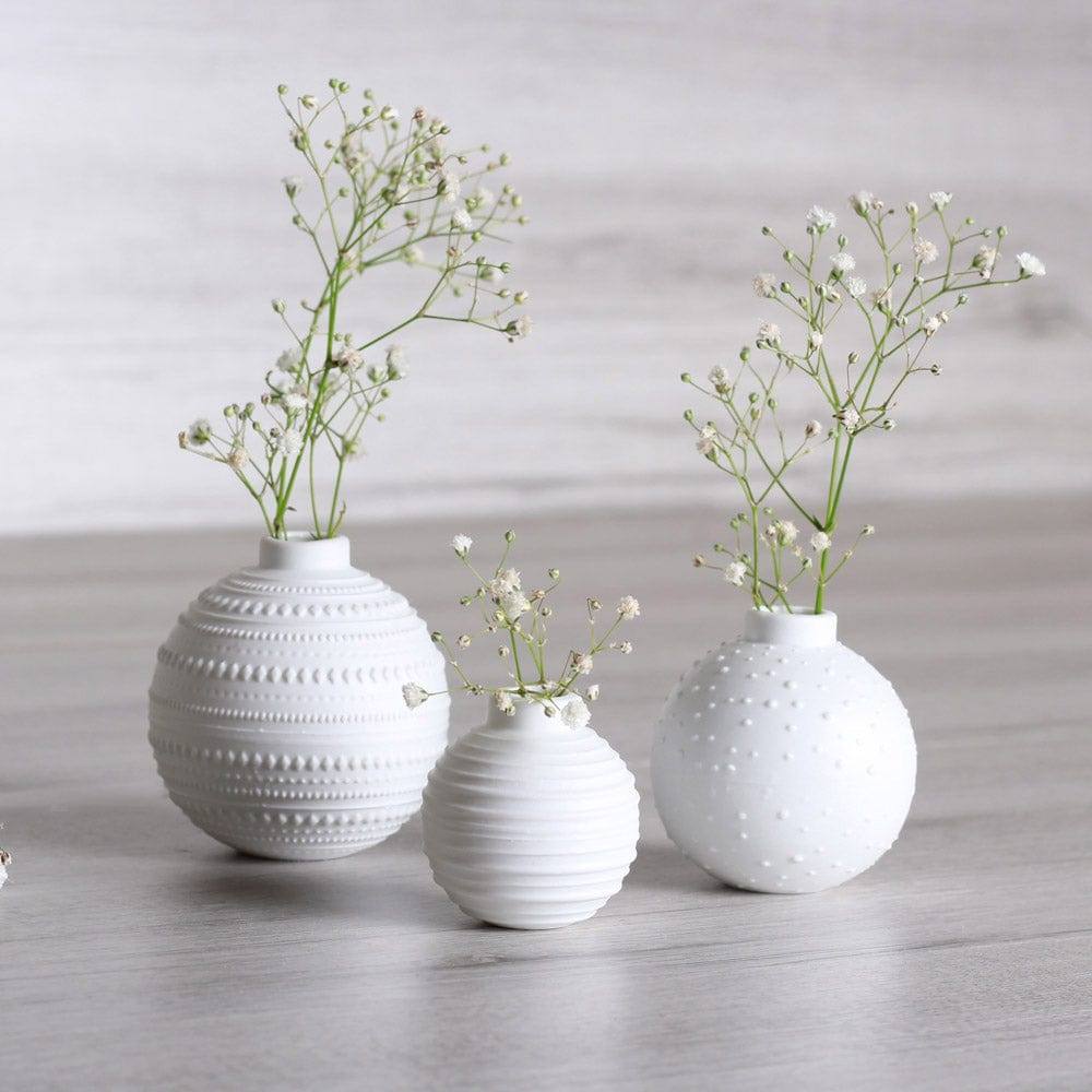Rader Germany Miracle Ball Mini Vases, Set of 3 - White