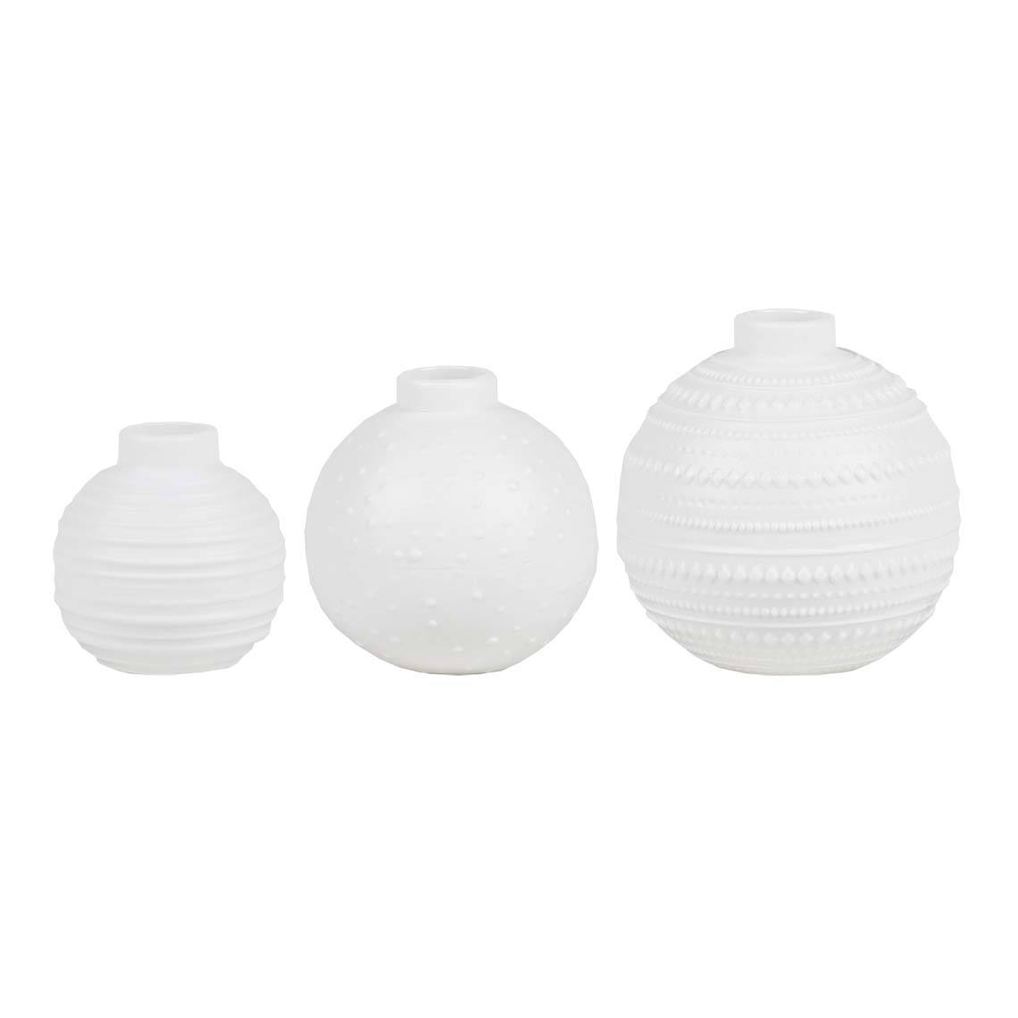 Rader Germany Miracle Ball Mini Vases, Set of 3 - White
