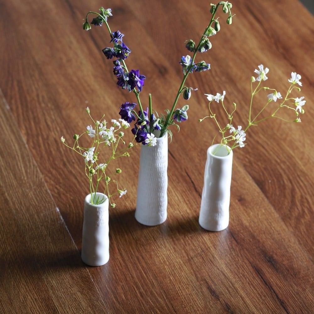 Rader Germany Poetry Porcelain Mini Vases, Set of 3