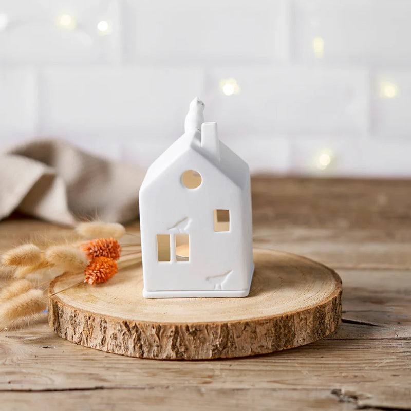 Rader Germany Village House with Cat Tealight Holder & Sculpture