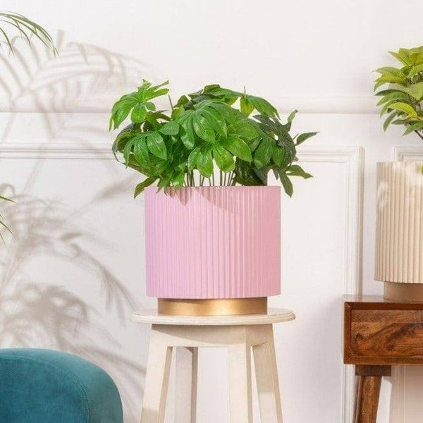 Present Time Ribbed Plant Pot Medium - Faded Pink – Modern Quests