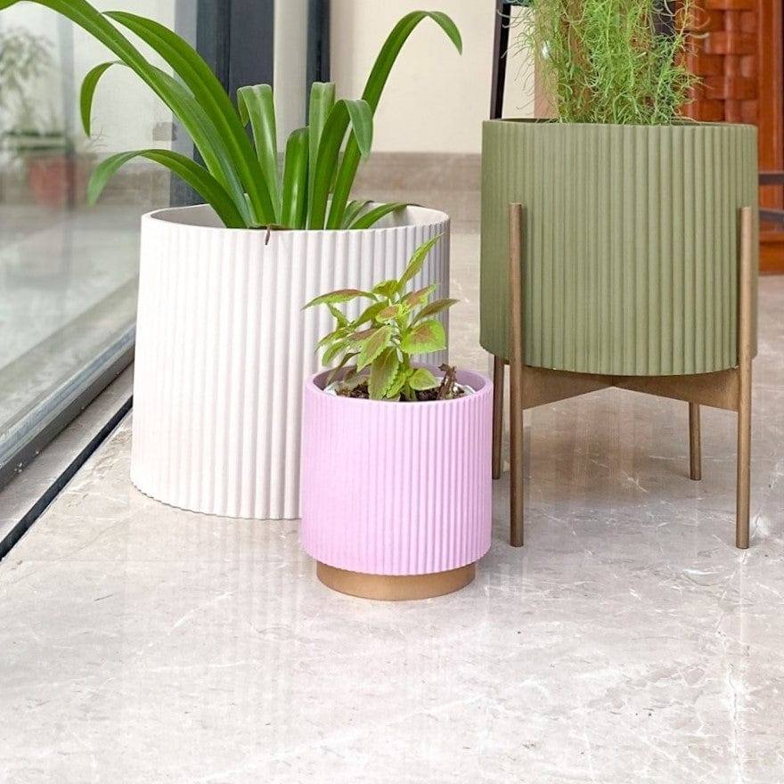 Ripples Home Midori Planter with Base Small - Pink