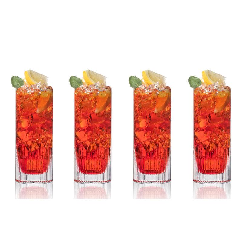Rona Glass Slovakia Luxury Collection Diamond Highball Glasses 370ml, Set of 4