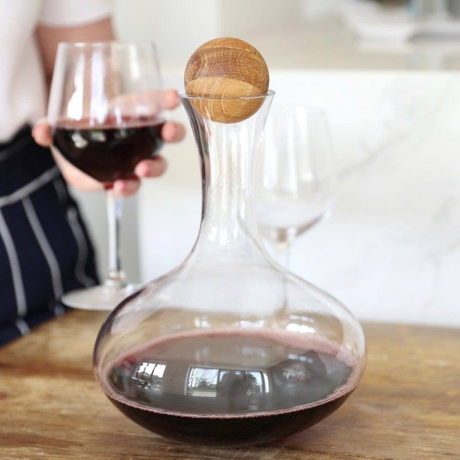 Sagaform Sweden Nature Red Wine Carafe with Oak Stopper 2000ml