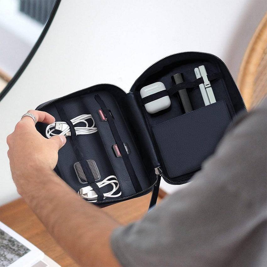 Stackers Cable Tidy Bag Navy Blue