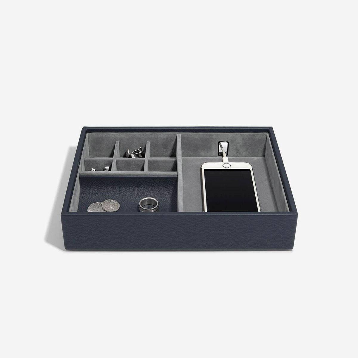 Stackers London Desk Valet With Acrylic Lid - Navy