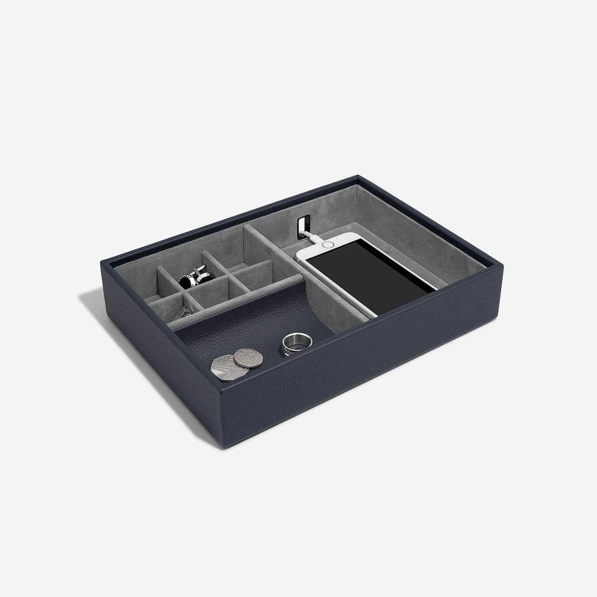 Stackers London Desk Valet With Acrylic Lid - Navy