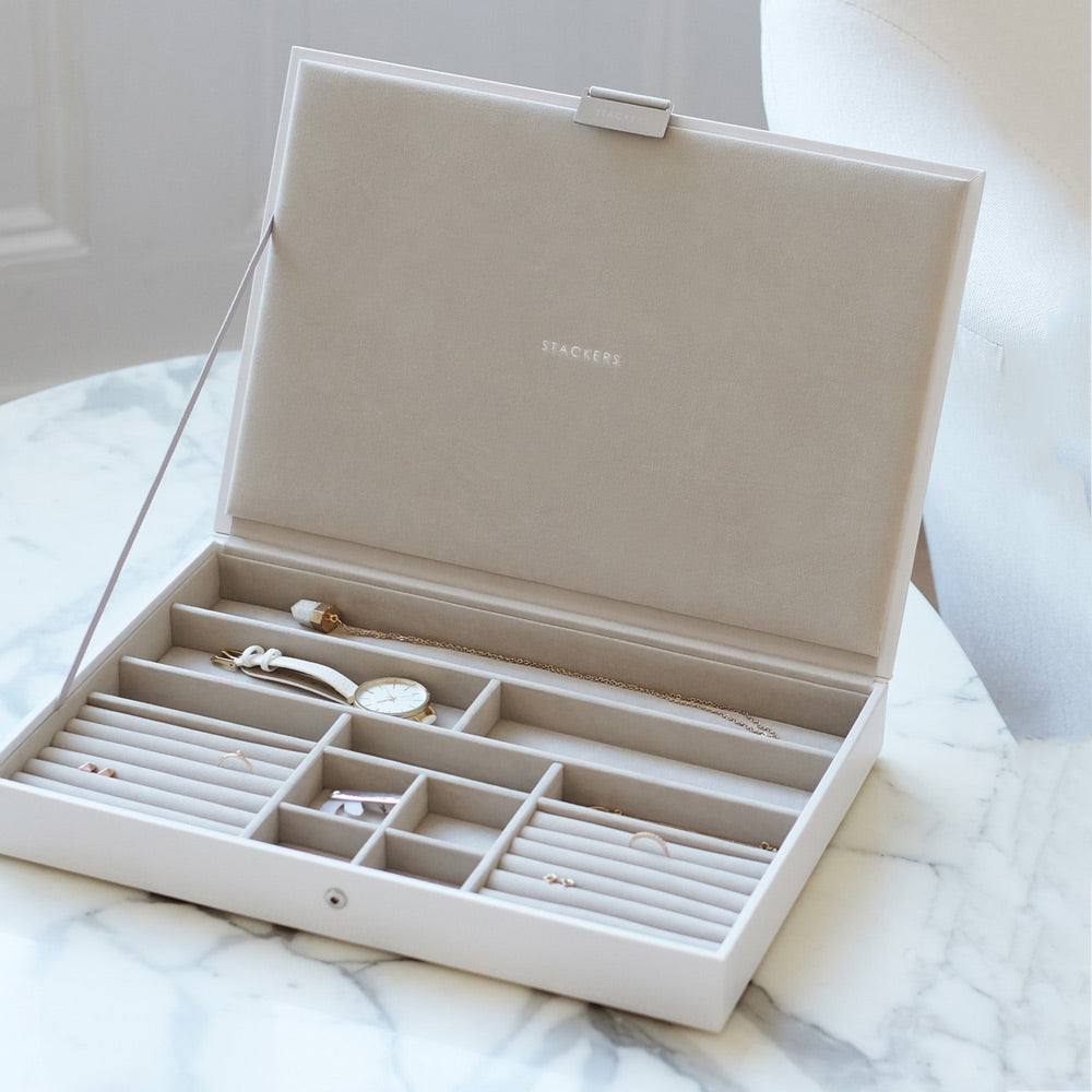 Stackers Jewellery Box with Lid Large White - Main Image
