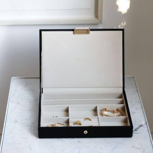 Jewellery Box with Lid Medium Black