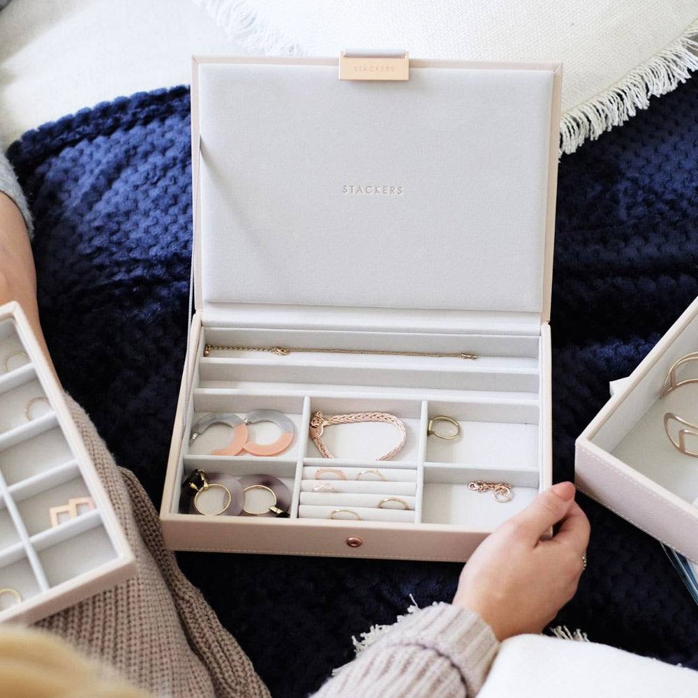 Stackers Jewellery Box with Lid Medium Blush Pink