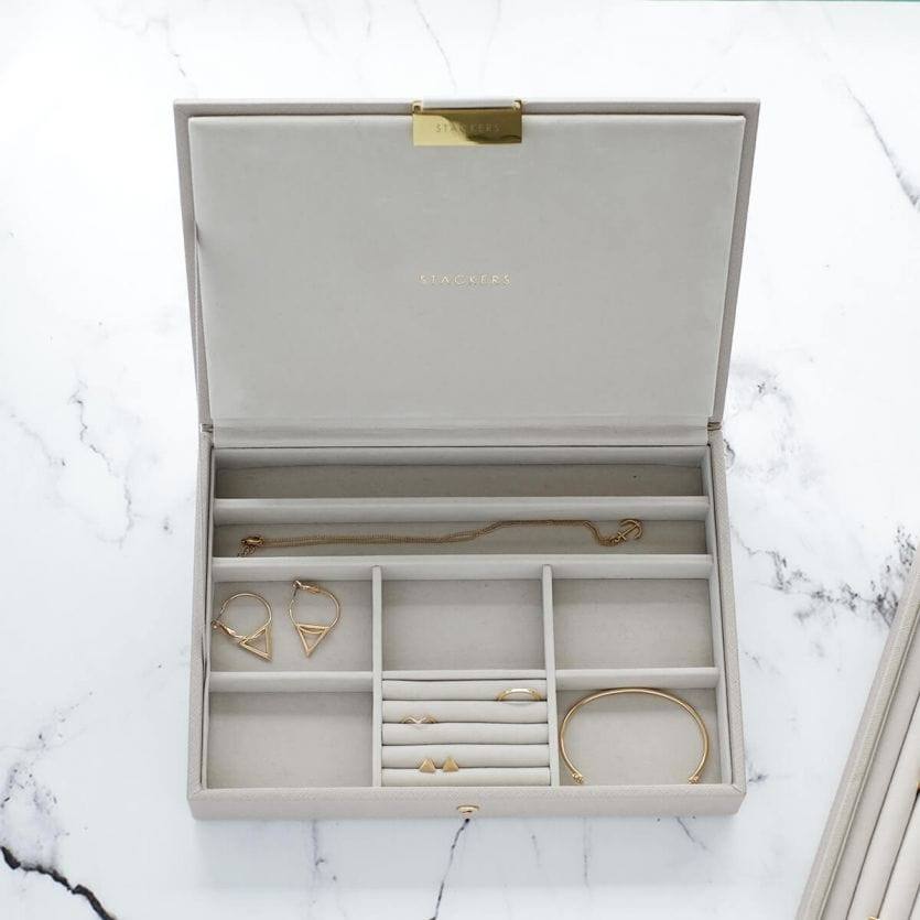 Stackers London Jewellery Box with Lid Medium - Taupe