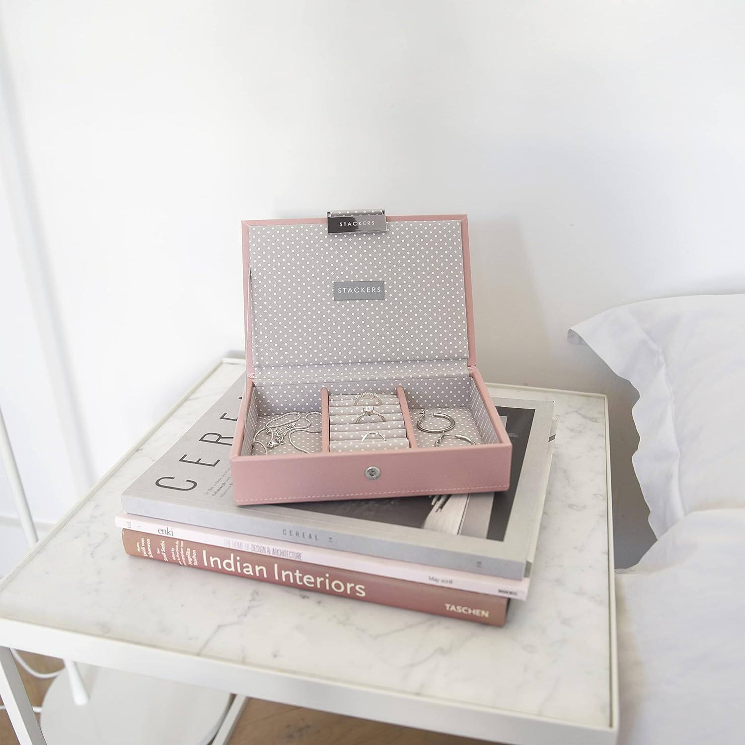 Stackers London Jewellery Box with Lid Small - Soft Pink