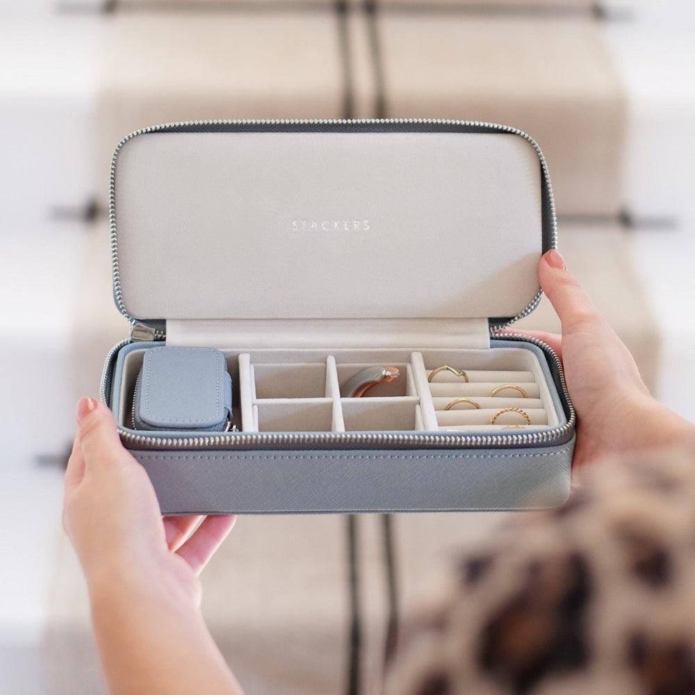 Stackers London Travel Jewellery Pouch Duo - Dusky Blue