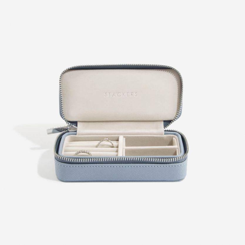 Stackers London Travel Jewellery Pouch Medium - Dusky Blue