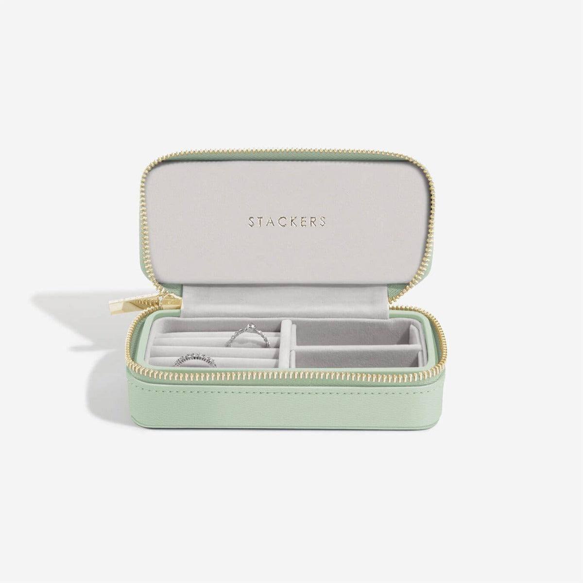 Stackers London Travel Jewellery Pouch Medium - Sage Green
