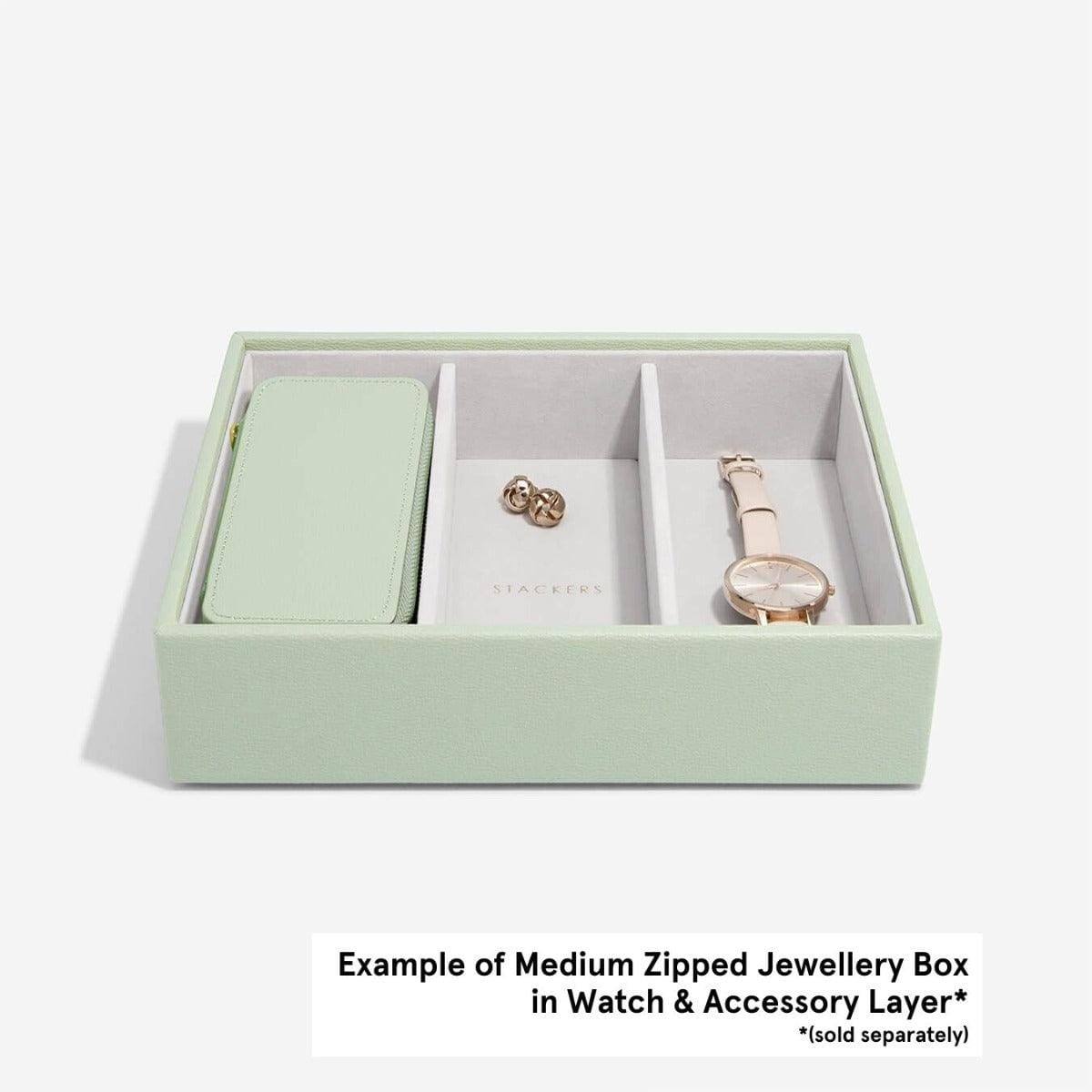 Stackers London Travel Jewellery Pouch Medium - Sage Green