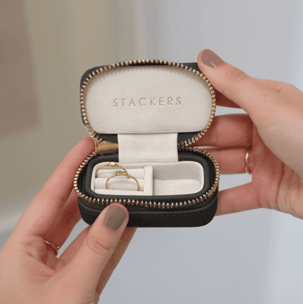 Stackers London Travel Jewellery Pouch Small - Black