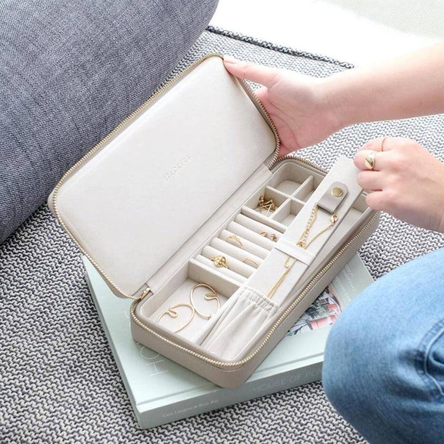 Stackers Travel Necklace Pouch, Long - Taupe
