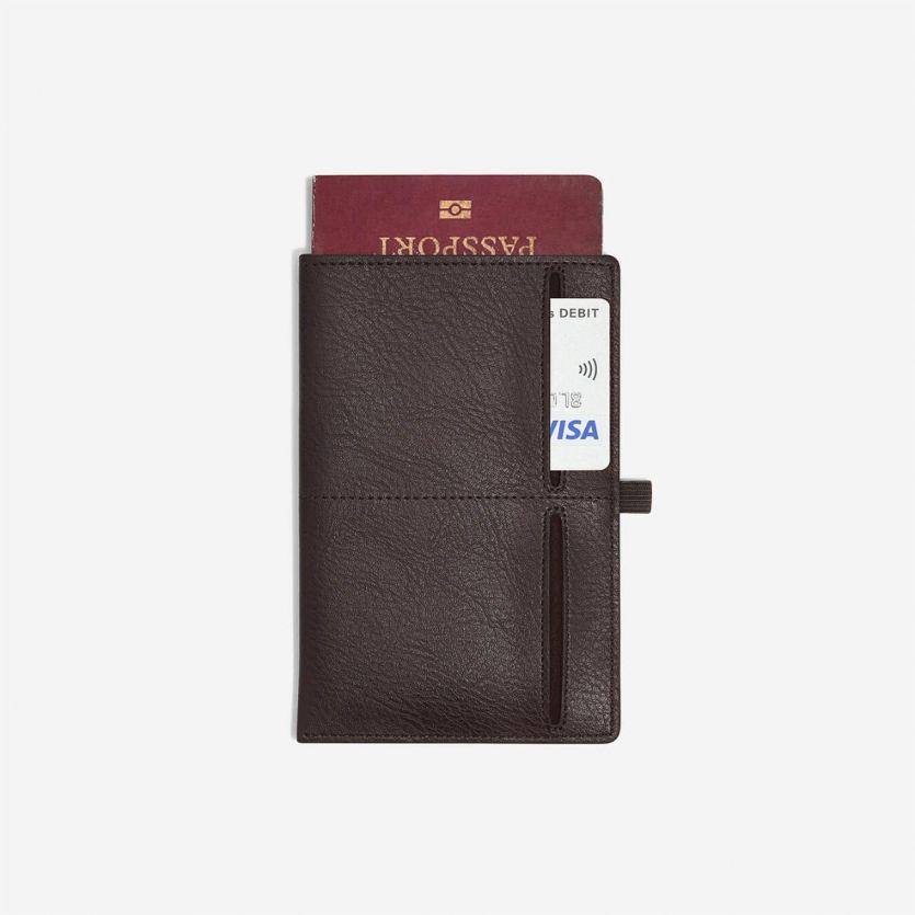 Stackers London Travel Passport Sleeve - Brown