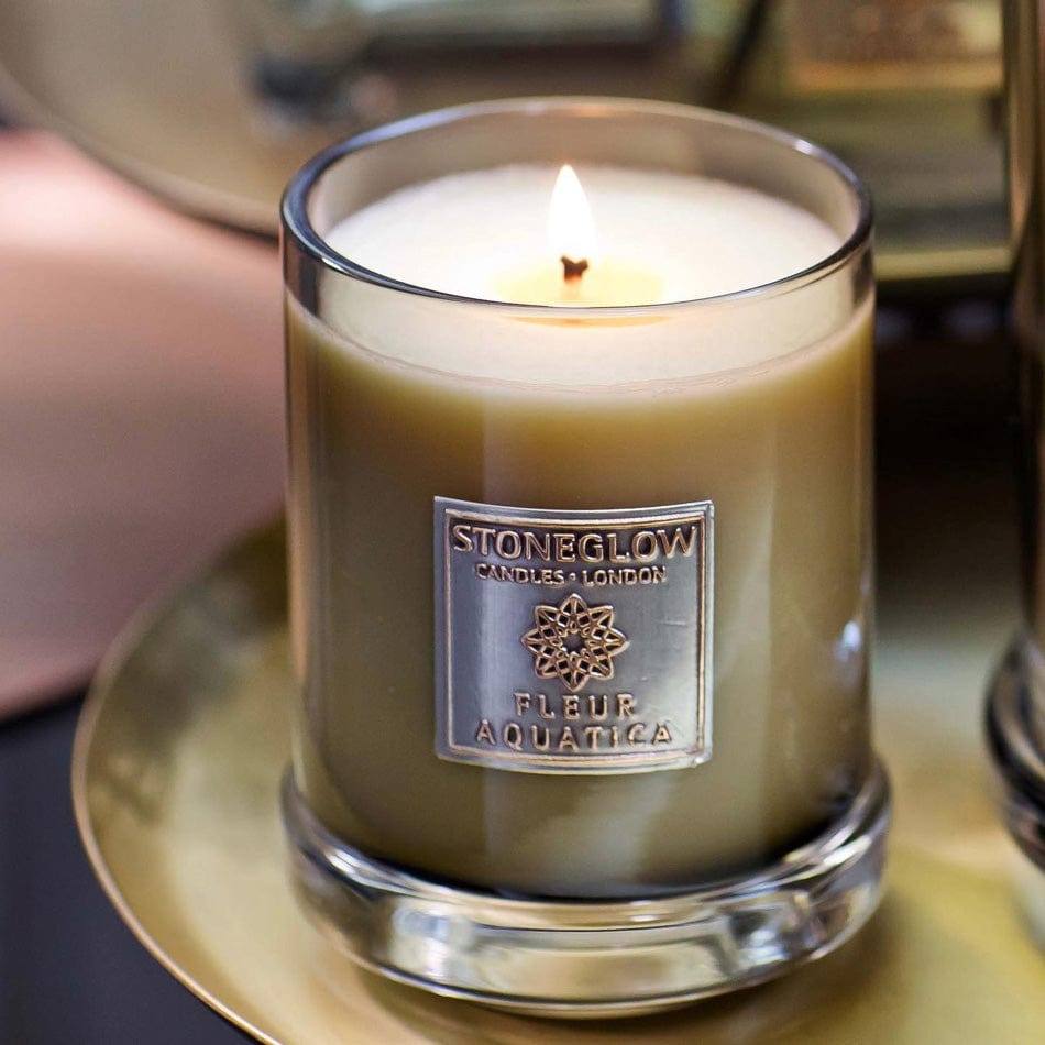 Stoneglow London Metallique Collection Candle - Fleur Aquatica