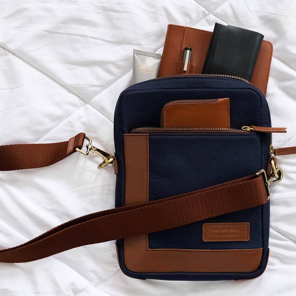 The Postbox Caravan Cross Body Sling - Oxford Blue