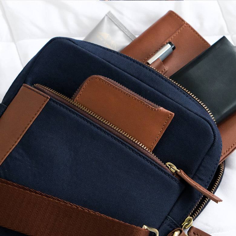 The Postbox Caravan Cross Body Sling - Oxford Blue