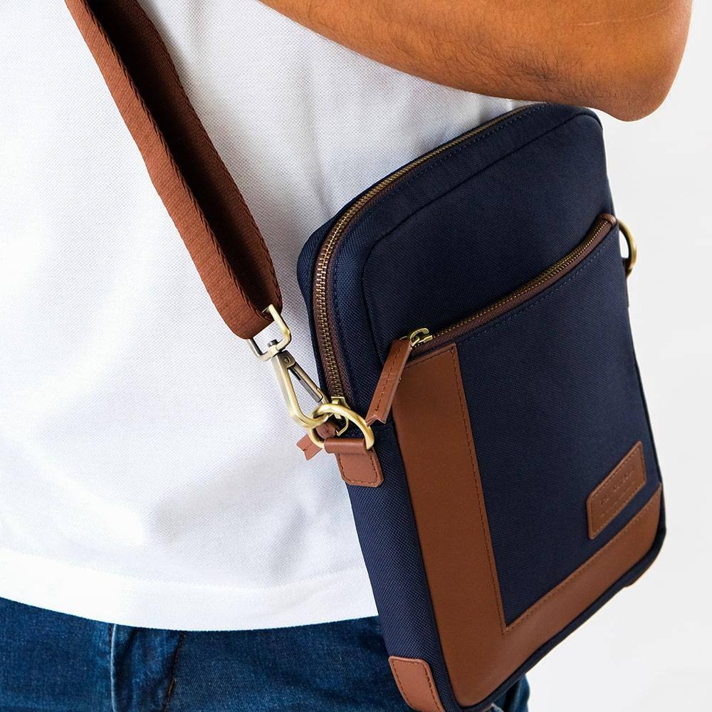 The Postbox Caravan Cross Body Sling - Oxford Blue