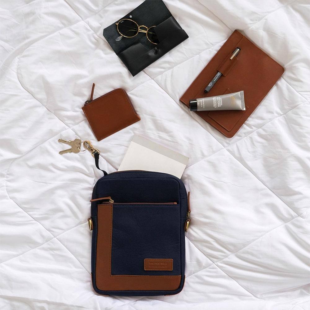 The Postbox Caravan Cross Body Sling - Oxford Blue