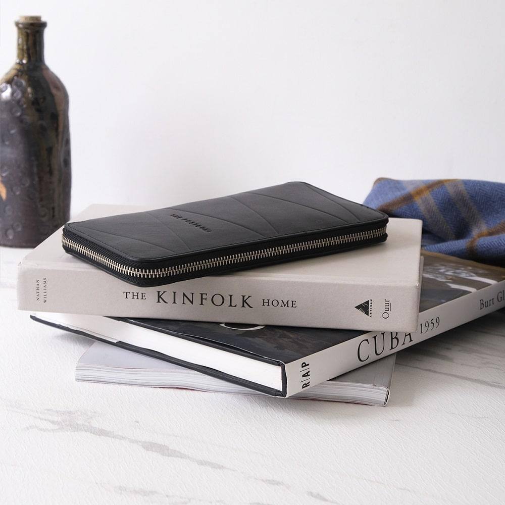 The Postbox Drift Passport Wallet - Black