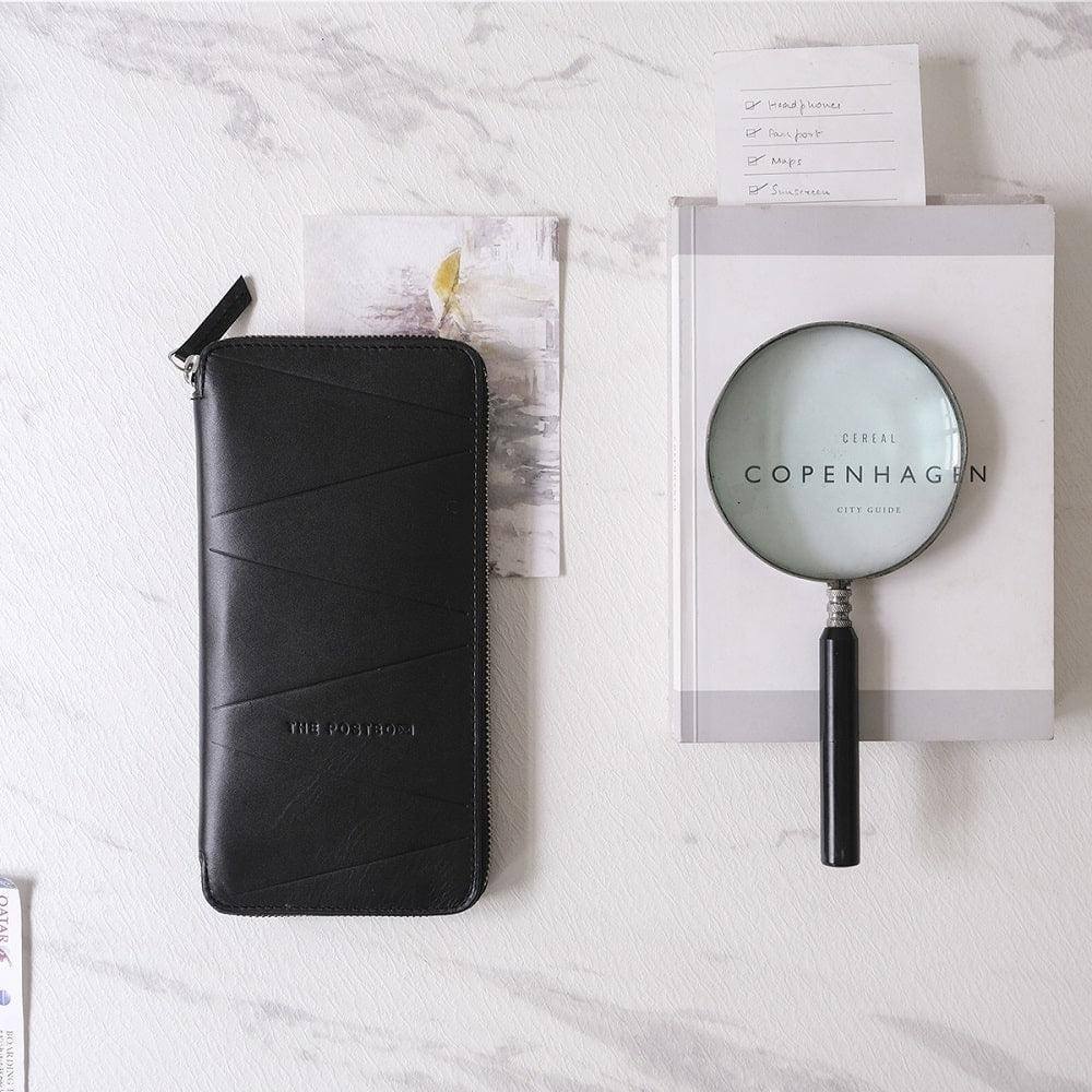 The Postbox Drift Passport Wallet - Black