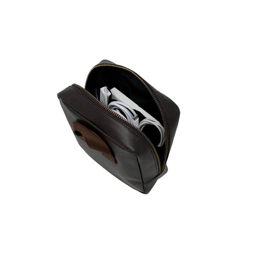 The Postbox Mavi Leather Tech Kit - Dark Tan