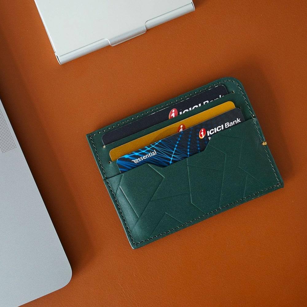 The Postbox Sterling Card Holder - Emerald Green