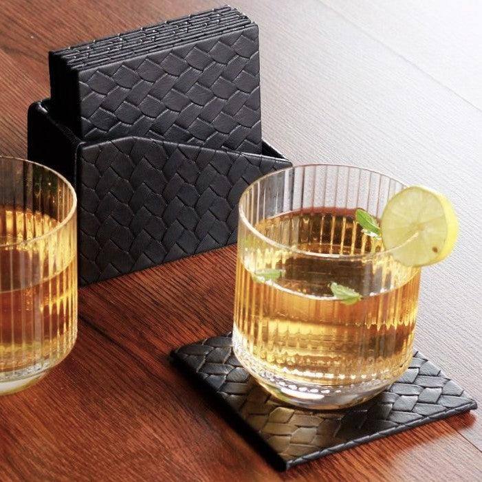 Three Sixty Entwine Coasters, Set of 6 - Black