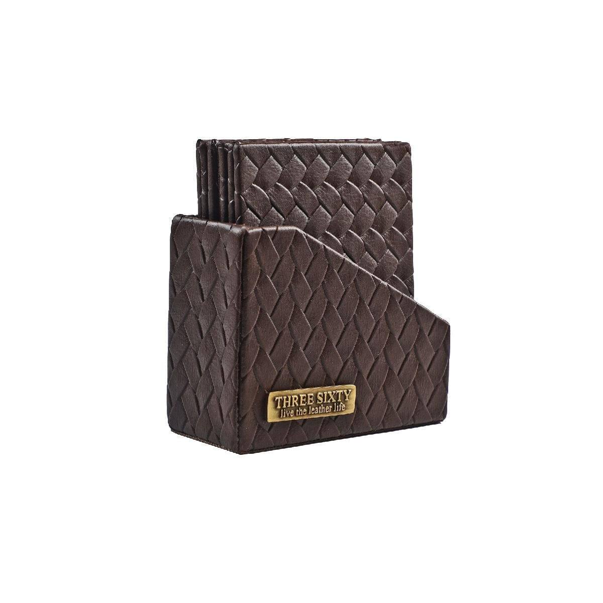 Three Sixty Entwine Coasters, Set of 6 - Brown