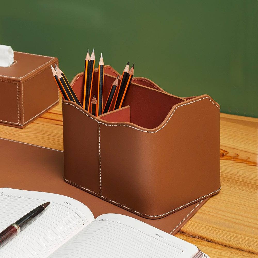 Three Sixty Modella Desk Caddy - Cognac