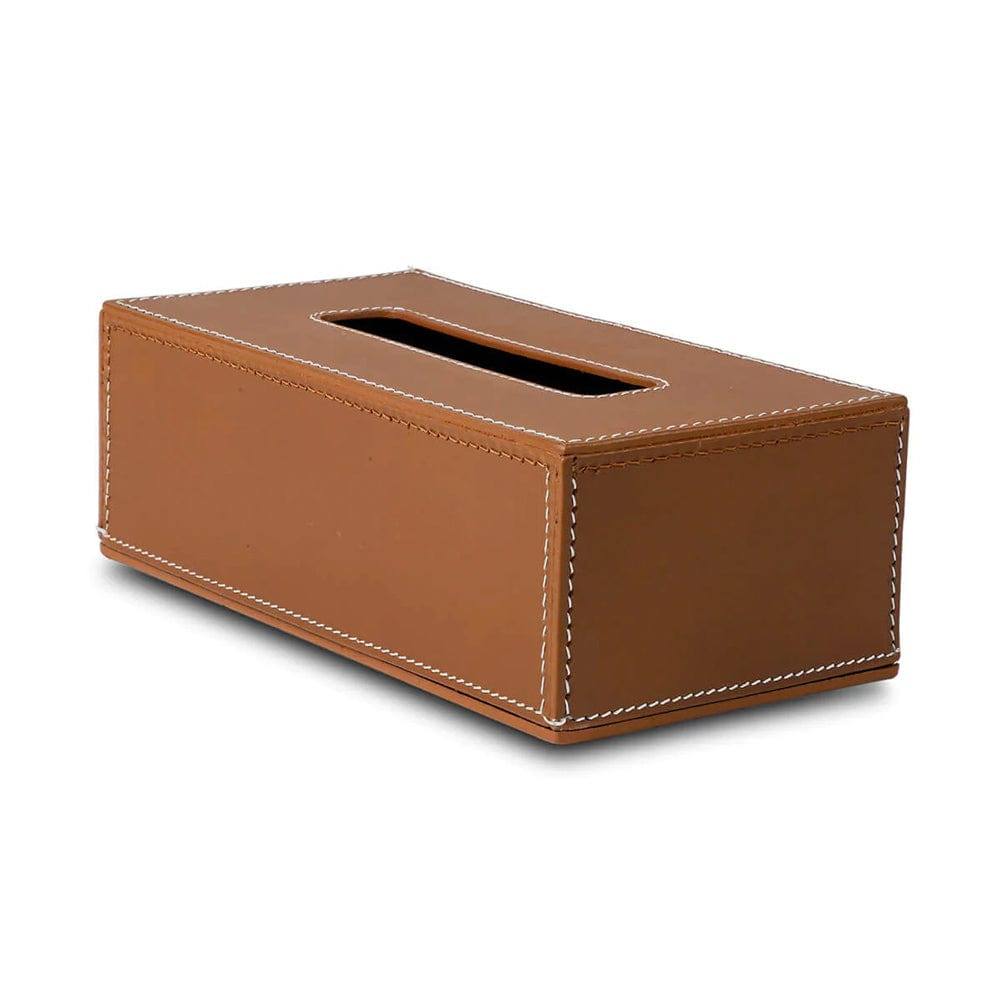 Three Sixty Modella Tissue Box Holder - Cognac