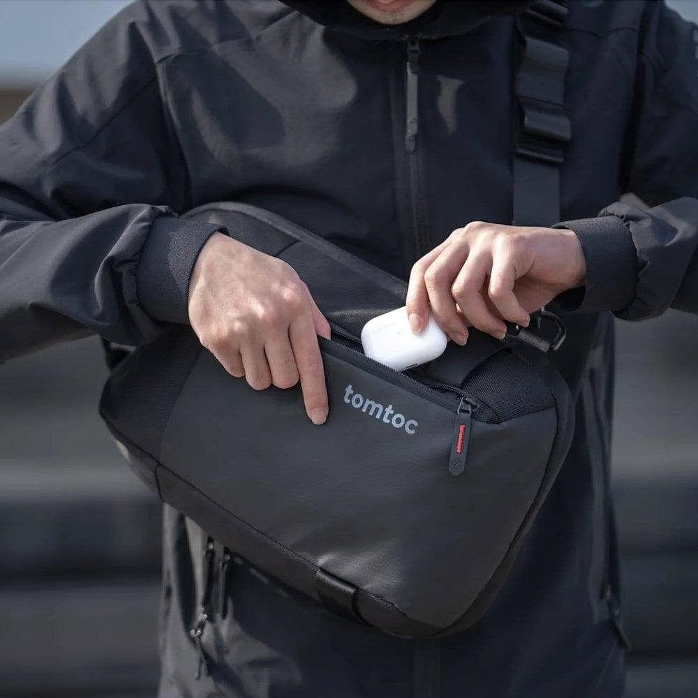 Tomtoc CroxBody EDC Sling Bag Black 14 Inch