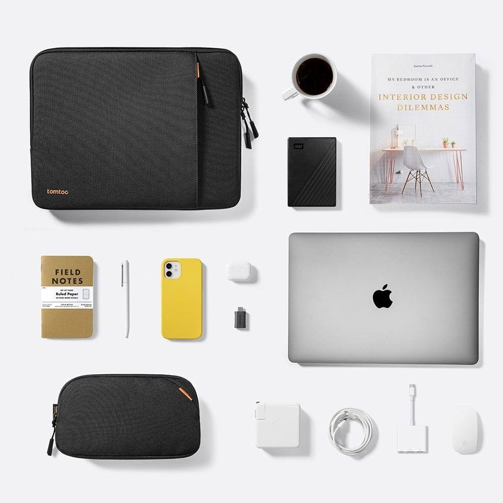 Tomtoc Defender A13 Laptop Sleeve & Pouch - Black 13 to 14 Inch